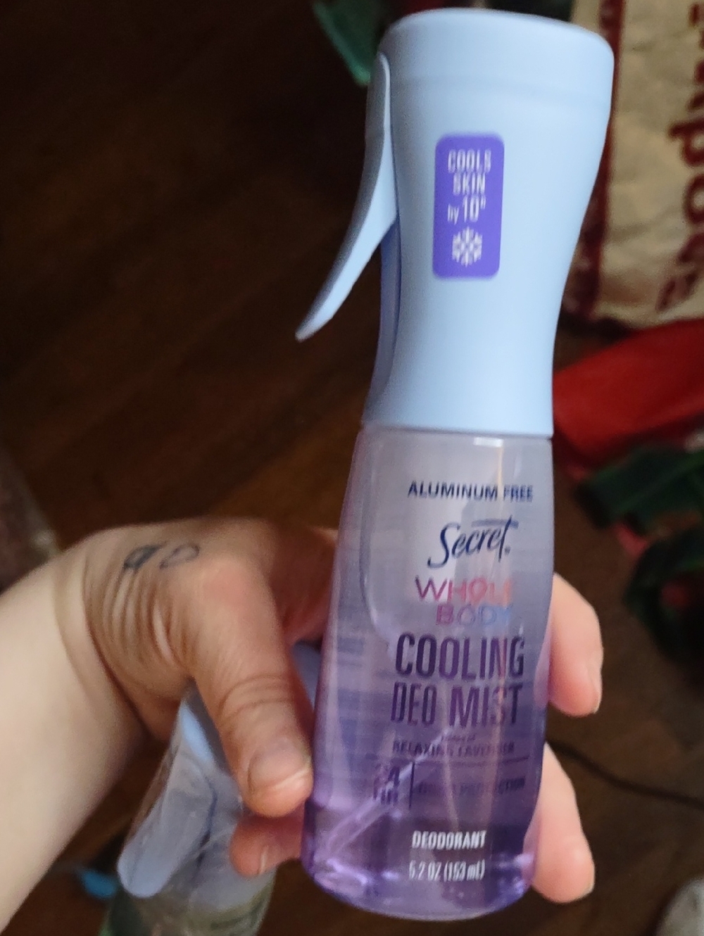 Whole body cooling deodorant